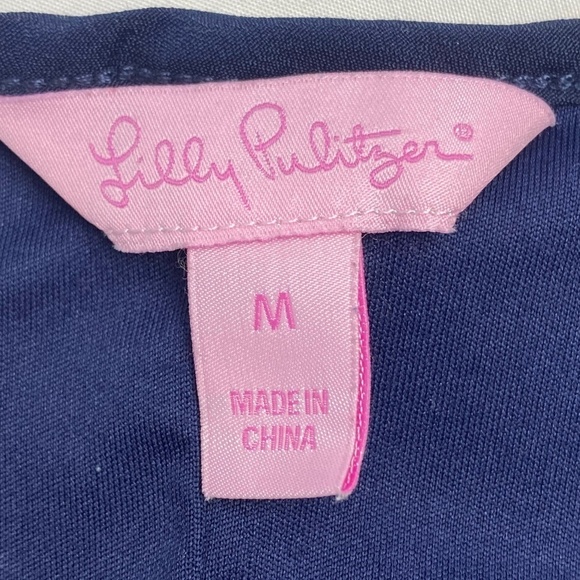 LILLY PULITZER Dellaria Mini Dress Teardrop Lace in Navy Blue Size M - Picture 4 of 9